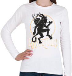 printfashion Krampusz virgács Mikulás helyett - Női hosszú ujjú póló - Fehér (11370958)