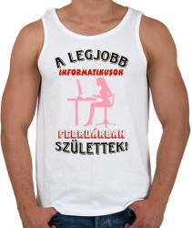 printfashion Informatikus nő szülinapja február - Férfi atléta - Fehér (5654541)