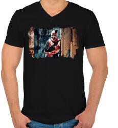 printfashion Terrifier bohóc - Férfi V-nyakú póló - Fekete (14811993)