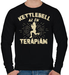 printfashion Kettlebell az én terápiám - Férfi pulóver - Fekete (11719862)