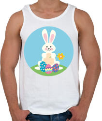 printfashion Húsvéti nyúl - Férfi atléta - Fehér (13172486)