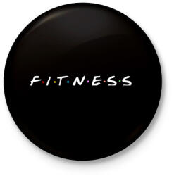 printfashion Fitness Friends - Kitűző, hűtőmágnes - Fekete (3101833)