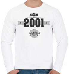 printfashion born-in-2001-(dark&lightgrey) - Férfi pulóver - Fehér (475930)