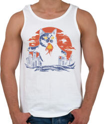 printfashion Catzilla - Férfi atléta - Fehér (14151022)