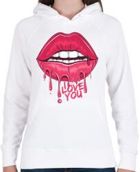 printfashion I love you - Női kapucnis pulóver - Fehér (6060230)
