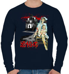 printfashion Horror House - Férfi pulóver - Sötétkék (1874405)