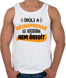 printfashion Örülj a névnapodnak - Férfi atléta - Fehér (15722843)