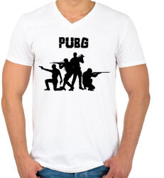printfashion Pubg - Férfi V-nyakú póló - Fehér (14994625)