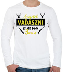 printfashion Szeretek vadászni - Férfi hosszú ujjú póló - Fehér (7493676)