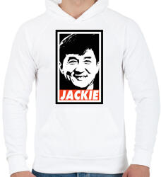 printfashion Jackie Chan - Férfi kapucnis pulóver - Fehér (2386831)