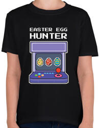 printfashion Easter egg hunter - Gyerek póló - Fekete (15764352)