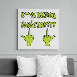 printfashion K**va boldog karácsonyt Grincs - Vászonkép - Fehér (11326128)