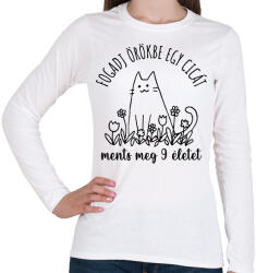 printfashion Fogadj örökbe egy cicát - Női hosszú ujjú póló - Fehér (13559242)