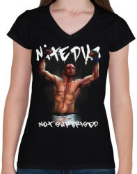 printfashion Nate Diaz - Női V-nyakú póló - Fekete (5079601)