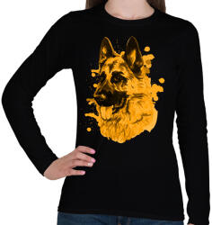 printfashion Németjuhász - Női hosszú ujjú póló - Fekete (15851113)