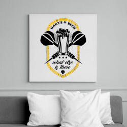 printfashion Sör és Darts - Vászonkép - Fehér (6624564)