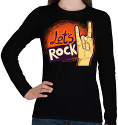 printfashion lets rock - Női hosszú ujjú póló - Fekete (4645258)
