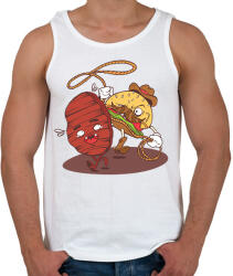 printfashion Burger cowboy - Férfi atléta - Fehér (6382873)