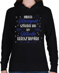 printfashion Minden Hercegnek - Keresztanya - Női kapucnis pulóver - Fekete (12683936)