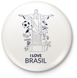 printfashion I LOVE BRASIL - Kitűző, hűtőmágnes - Fehér (10544030)
