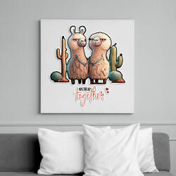 printfashion BETTER together - I Love You - szerelmes lámás minta - Vászonkép - Fehér (11856167)