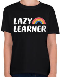 printfashion Lazy learner (White) - Gyerek póló - Fekete (7535368)