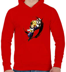 printfashion dragon ball super-saiyan-blue-goku - Férfi kapucnis pulóver - Piros (4191119)