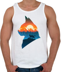 printfashion Macska a naplementében - Férfi atléta - Fehér (5262918)