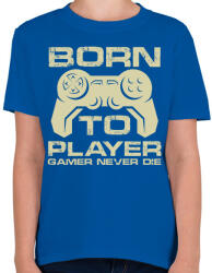 printfashion Born to Player - Gyerek póló - Királykék (7943800)