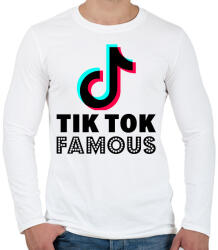 printfashion Tiktok Famous - Férfi hosszú ujjú póló - Fehér (2487469)