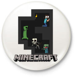 printfashion Minecraft - Kitűző, hűtőmágnes - Fehér (3076292)