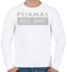printfashion Pizsi egész nap! - Férfi pulóver - Fehér (281084)