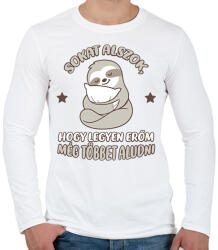 printfashion Sokat alszok - Férfi hosszú ujjú póló - Fehér (13516357)