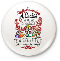 printfashion magyar népmese család - Kitűző, hűtőmágnes - Fehér (14347162)