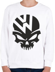 printfashion Volkswagen Skull - Gyerek pulóver - Fehér (406460)