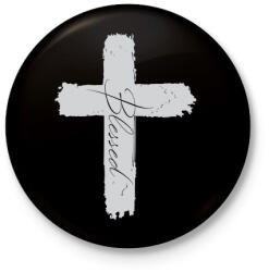 printfashion BlessedGrey - Kitűző, hűtőmágnes - Fekete (5228875)