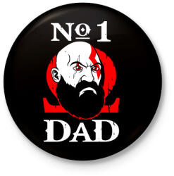 printfashion Number One Dad - Kitűző, hűtőmágnes - Fekete (3098185)