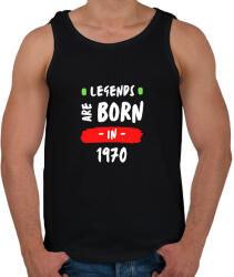 printfashion Legends are born in 1970 - Férfi atléta - Fekete (14183519)
