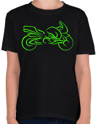 printfashion Sport motor - Gyerek póló - Fekete (2933047)