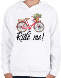 printfashion Ride me! - Gyerek kapucnis pulóver - Fehér (270308)