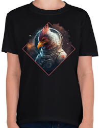 printfashion Kakas az űrben - Gyerek póló - Fekete (12750240)