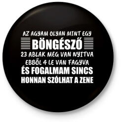printfashion Böngésző agy - Kitűző, hűtőmágnes - Fekete (14053023)