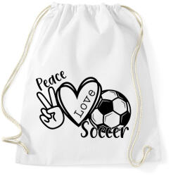 printfashion Peace love soccer 2 - Sportzsák, Tornazsák - Fehér (10779473)