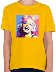 printfashion PopArt - Marilyn Monroe - Gyerek póló - Sárga (4263116)
