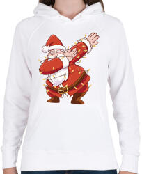 printfashion Mikulás dub - Női kapucnis pulóver - Fehér (11171837)