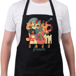 printfashion Jazz forever - Kötény - Fekete (7659004)