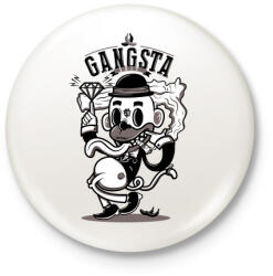 printfashion Gangsta Sh*t - Kitűző, hűtőmágnes - Fehér (3082993)