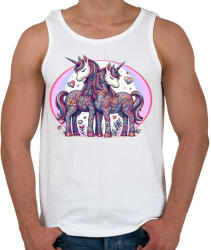 printfashion Szerelmes egyszarvú pár - Férfi atléta - Fehér (14878414)