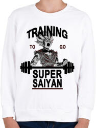 printfashion Training To Go Super Saiyan - Gyerek pulóver - Fehér (950772)