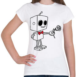 printfashion Szerelmes robot - férfi - Női póló - Fehér (15585097)